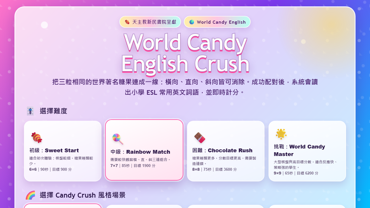 世界糖果英語配對體驗活動