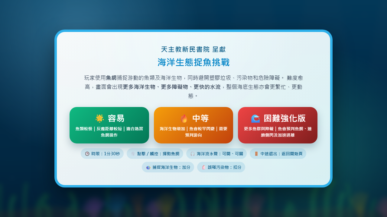 海洋生態捉魚挑戰